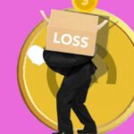 Financial Challenges - Illustration of man carrying box of financial loss on back