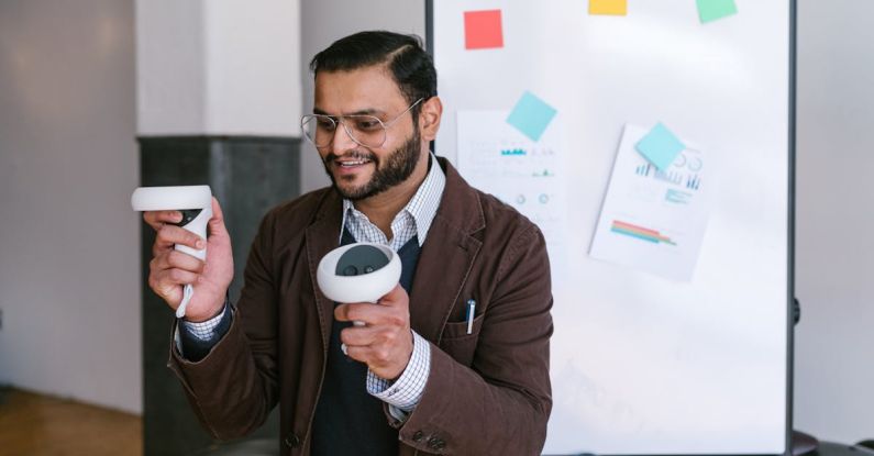 Investment Pitch - Man in Brown Coat Holding White and Gray Game Controllers